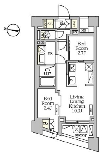 NOGATARESIDENCE 303 間取り図