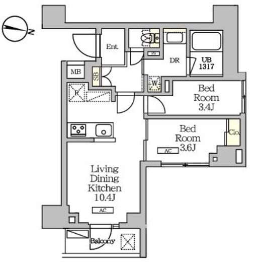 NOGATARESIDENCE 309 間取り図