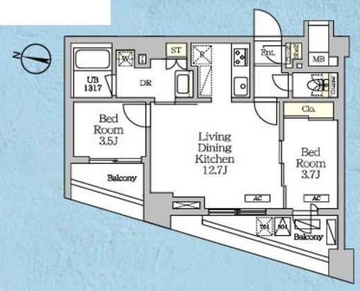 NOGATARESIDENCE 704 間取り図
