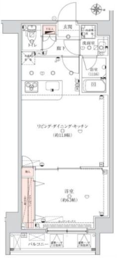 エストゥルース両国 4階 間取り図