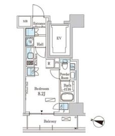 パークアクシス横濱高島町 402 間取り図