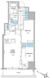 ルフォンプログレ北新宿 1002 間取り図