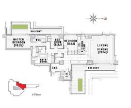 フォレストテラス鳥居坂 6階 間取り図