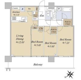 シティタワー新宿 22階 間取り図