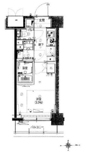 ハーモニーレジデンス武蔵小杉#002 1階 間取り図