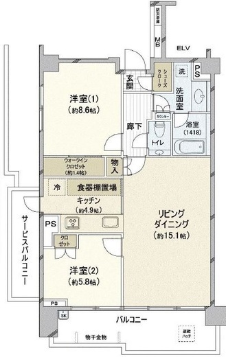 グランドメゾンThe山手249 2階 間取り図