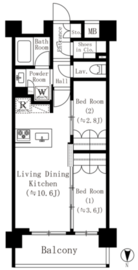 ラクレイス国分寺 3階 間取り図