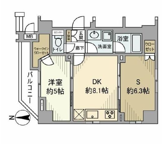 シーズクロノス蒲田 10階 間取り図