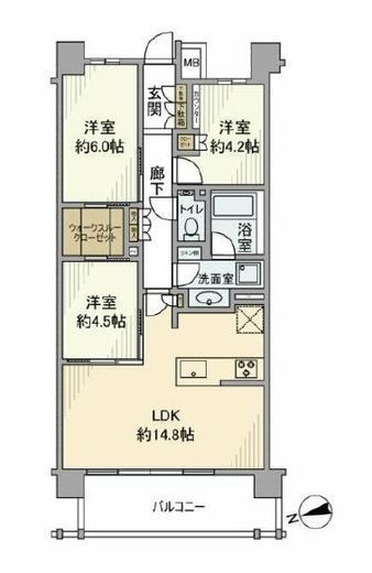 クレヴィア西馬込 2階 間取り図
