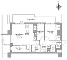 コンフォリア・リヴ大森西 802 間取り図