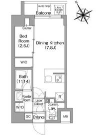 コンフォリア・リヴ平井MUTIO 306 間取り図