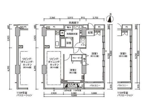 東雲キャナルコートCODAN 11-1104 間取り図