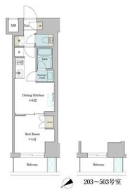ブリリアイスト門前仲町 406 間取り図