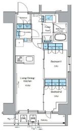 ルフォンプログレ上野御徒町 1503 間取り図