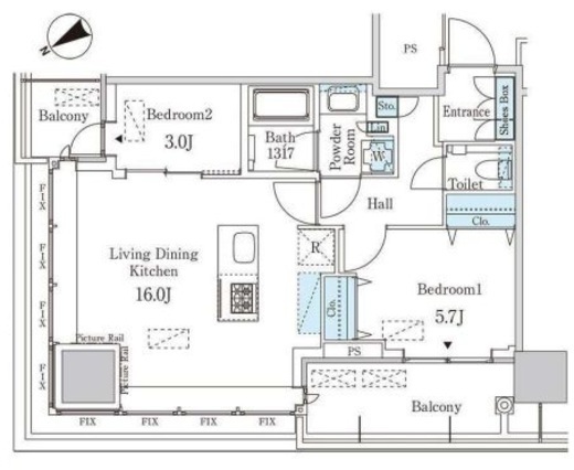 JP noie 蔵前 (ジェーピーノイエ蔵前) 2020 間取り図