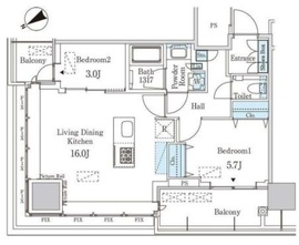 JP noie 蔵前 (ジェーピーノイエ蔵前) 2020 間取り図