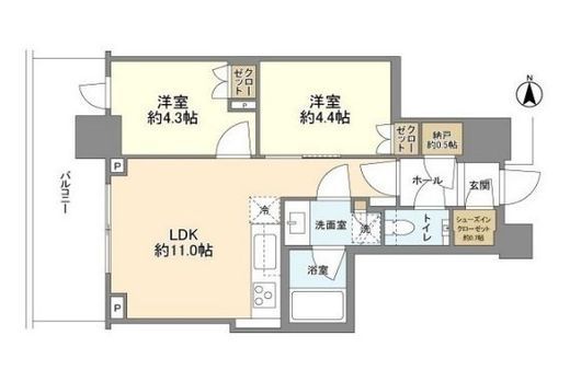 パークシティ中野ザタワーブリーズ 10階 間取り図