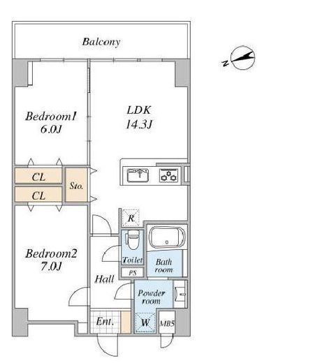 スカイグランデ千住 1005 間取り図