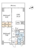 スカイグランデ千住 1005 間取り図