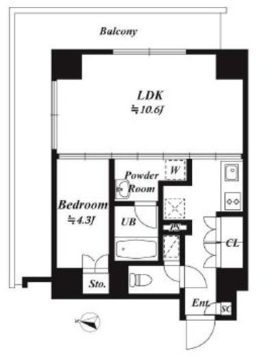 KOENJI Crossover (高円寺クロスオーバー) 306 間取り図