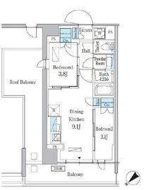 パークアクシス品川南大井パークフロント 424 間取り図