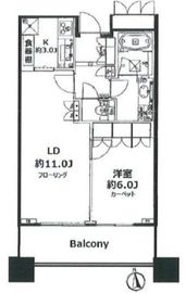パークタワー目黒 9階 間取り図
