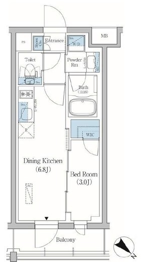 プライムブリス品川旗の台 206 間取り図