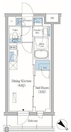 プライムブリス品川旗の台 206 間取り図