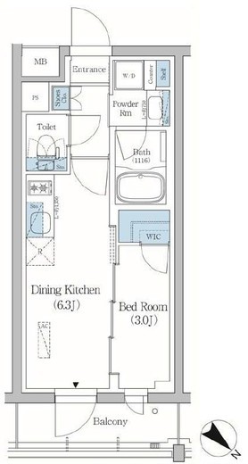プライムブリス品川旗の台 207 間取り図