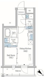 プライムブリス品川旗の台 202 間取り図