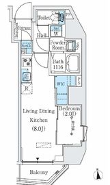 プライムブリス新御徒町 402 間取り図