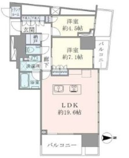 ブリリアタワー池袋 22階 間取り図