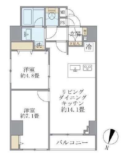 エレミ本蓮沼 1403 間取り図