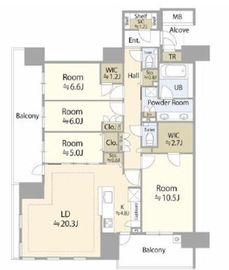 HARUMI FLAG SEA VILLAGE (晴海フラッグ シーヴィレッジ) 8階 間取り図