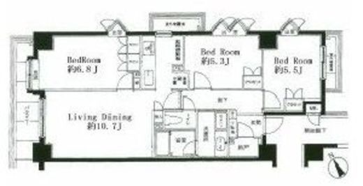 イトーピア目黒青葉台 1階 間取り図