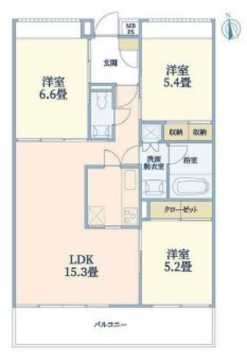 ウェルスクエア碑文谷 3F6 間取り図