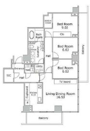 ブランズ六番町 6階 間取り図