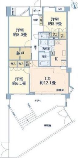 グランツオーベル横濱山手 2階 間取り図