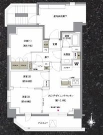 ジェイグランコート上野入谷 1101 間取り図
