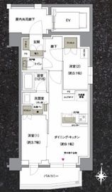 ジェイグランコート上野入谷 1102 間取り図