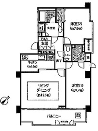 パークハウス六本木麻布三河台 3階 間取り図