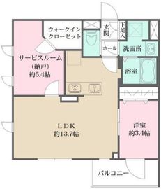 La Perla 桜新町 405 間取り図