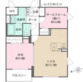 La Perla 桜新町 404 間取り図