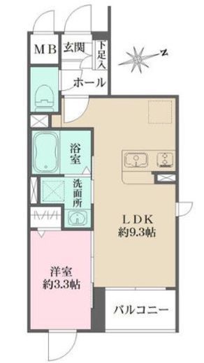 La Perla 桜新町 101 間取り図