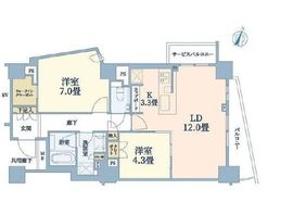 ブリリア自由が丘 4階 間取り図
