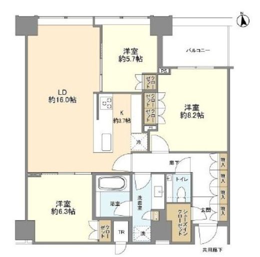 白金ザ・スカイ 39階 間取り図