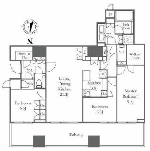 三田ガーデンヒルズ PARK MANSION 7階 間取り図