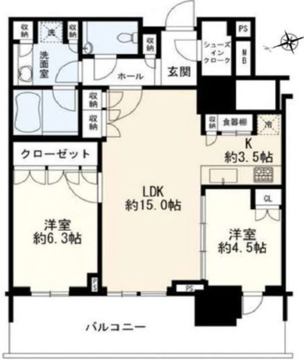 HARUMI FLAG SUN VILLAGE (晴海フラッグ サンヴィレッジ) 27階 間取り図