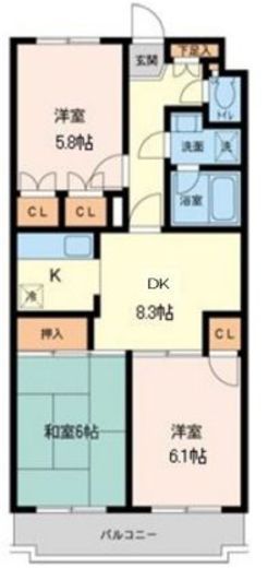 プライムアーバン武蔵小金井II 223 間取り図