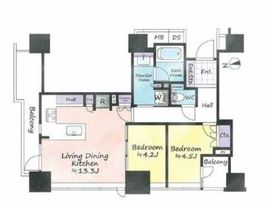 ライオンズタワー目黒川 3階 間取り図
